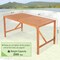 Natural Acacia Wood Patio Table 55 Inch Slatted Umbrella Hole 4-6 Person Outdoor
